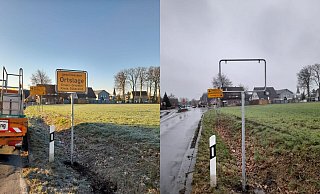 Nachdem das Ortsschild mehrfach gestohlen worden ist, hat der Kreis Gütersloh nun Anzeige erstattet. - Kreis Gütersloh