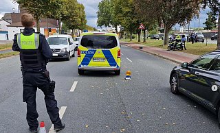 Die Kontrollstation der Paderborner Polizei an der Bahnhofstraße. - Polizei Paderborn