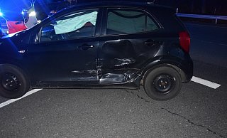 Eines der beteiligten Autos. - Polizei Herford