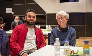 Jamschid Noor und Marianne Finke besuchen das Café Mosaik bereits seit fünf Jahren. - Niklas Tüns