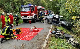Ein Mini Cooper verunglückte auf der L 828. - Ralph Meyer