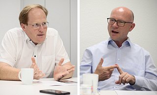 Zwischen Maik Büssing (l.) und Christian Antl kommt es zur Stichwahl. - Felix Eisele
