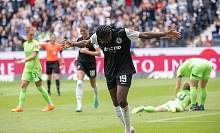 Eintracht Frankfurt gewann auch dank Nationalspielerin Nicole Anyomi. - Sebastian Gollnow/dpa