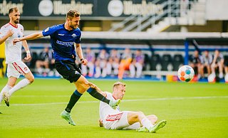 Auch im Heimspiel gegen den 1. FC Nürnberg ging SCP-Angreifer Dennis Srbeny (l.) leer aus. - Besim Mazhiqi