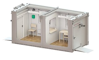 etrenntes System: Der kontaktlose Corona-Testcontainer der Denios AG. - Denios AG