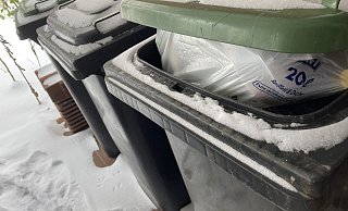 Die Tonnen sollten von Schnee befreit werden. - Katharina Eisele