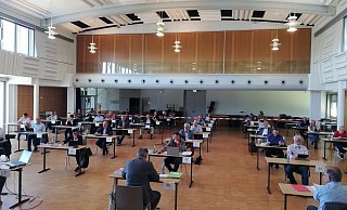 Der Rahdener Rat tagt derzeit in der Aula des Gymnasiums. Hier findet am 5. November die konstituierende Sitzung des neuen Stadtrates statt. - Joern Spreen-Ledebur