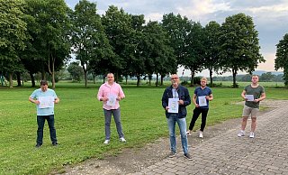 Die Verantwortlichen machen auf die Online-Version ihres Schützenfestes aufmerksam. - Schützen Lüchtringen