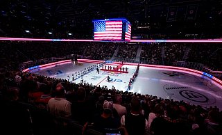 US-Gast in München: Die Buffalo Sabres aus der NHL. - Sven Hoppe/dpa