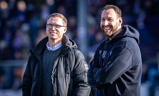 Arminias Sport-Geschäftsführer Michael Mutzel (l.) und Cheftrainer Mitch Kniat sind ausdrückliche Befürworter einer U21 als Unterbau für das Profiteam des DSC. - Sarah Jonek