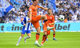 SCP-Akteur Aaron Zehnter, hier in der Partie bei Hertha BSC Berlin, ist nach auskurierter Bänderverletzung wieder einsatzbereit. - picture alliance