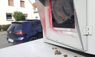Blitzer "Nico" wurde am Wochenende in Versmold beschmiert. - Melanie Wigger
