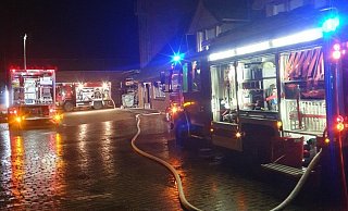 Das Feuer war im Heizungsraum eines Handwerksbetriebs ausgebrochen. - Freiwillige Feuerwehr Rahden