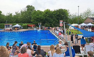 Mehr als 1.000 Gäste kamen ins Freibad Wiedenbrück, um das Sprung-Spektakel zu beobachten. - marion pokorra