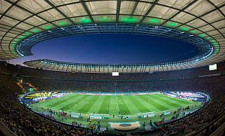Das Olympiastadion in Berlin: Hier findet am 24. Mai 2025 das DFB-Pokalfinale zwischen Arminia Bielefeld und dem VfB Stuttgart statt. Die Ticketvergabe des DFB hat für viel Fan-Frust gesorgt. - picture alliance / Soeren Stache/dpa