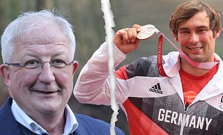 Der Sportfunktionär Holger Diekmann (links) und der Sportler Sebastian Dietz gehen künftig wohl getrennte Wege. - Ulf Hanke/ Picture aliance/Dpa Montage Felix Eisele