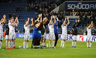 DSC Arminia Bielefeld, Fussball, 2. Liga, Saison 15/16, Rückrunde, Spieltag 20, der DSC Arminia Bielefeld spielt in der Schüco Arena gegen den MSV Duisburg, der Bielefelder gegen den Duisburger , - Christian Weische
