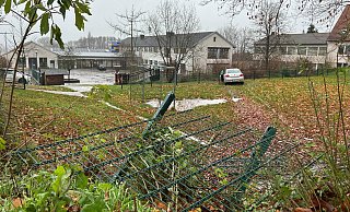 Das Fahrzeug des 84-Jährigen kam nach links von der Hauptstraße ab, durchbrach einen Zaun und kam schließlich auf dem Bolzplatz der Grundschuke zum Stehen. - Stefanie Dullweber