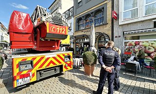 Feuerwehr-Großaufgebot in der Obernstraße. - Barbara Franke