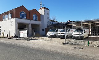 Feuerwehrhaus in Peckelsheim: Die Baustelle an der Lange Torstraße im März. - Dieter Scholz