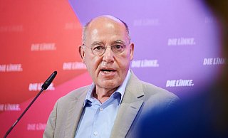 Gregor Gysi glaubt nicht, dass Wagenknecht bei der Bundestagswahl 2025 erfolgreich wäre. - Annette Riedl/dpa