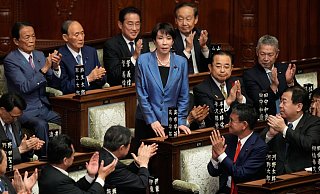 Mit der national-konservativen Sanae Takaichi übernimmt in Japan erstmals eine Frau das Amt des Regierungschefs. (Archivbild) - Eugene Hoshiko/AP/dpa