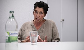 Silke Welling, Bürgermeisterkandidatin von Bündnis 90/Die Grünen in Löhne, beim Bewerbungsgespräch in der NW-Redaktion. - Felix Eisele