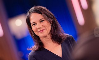 Bundesaußenministerin Annalena Baerbock (Bündnis 90/Die Grünen) macht auf ihrer Wahlkampftournee Halt in Paderborn. - Rolf Vennenbernd/dpa Bundesaußenministerin Annalena Baerbock (Bündnis 90/Die Grünen) macht auf ihrer Wahlkampftournee Halt in Paderborn. - Rolf Vennenbernd/dpa