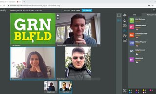 Wahlkampf-Planung per Videochat und die Bürger können bei Webinaren mitmachen. - Screenshot: Grüne Bielefeld