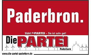Unter dem Motto "Heimat neu buchstabieren" macht "Die Partei" auf sich aufmerksam. - Die Partei Kreisverband Paderborn
