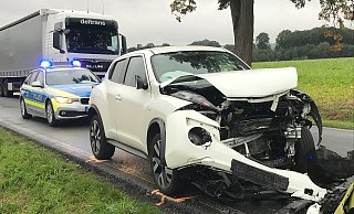 Der Nissan Juke der Bad Oeynhauserin. Das Foto entstand kurz nach der Teilfreigabe der Straße. - Dirk Windmöller