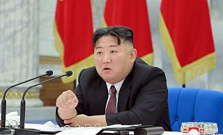 Will Putin besuchen: Nordkoreas Machthaber Kim Jong Un. - -/KCNA/dpa