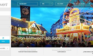Das neue erwin-event.de ist übersichtlicher. Die neue Suchfunktionverrät auf einen Blick, wo die Musik spielt. Dazu gibt es jeden Tag wechselnde Tipps der Redaktion. - Screenshot