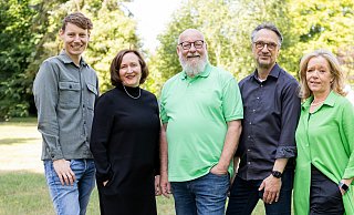 Tjorben Bautz (v. l.), Johanna Westermeyer-Böse, Oliver Kohlsch, Jochen Kiko und Cornelia Kiko stehen auf den ersten fünf Plätzen der Reserveliste der Grünen. - Die Grünen/Delbrück