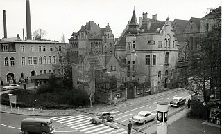 Das Foto ist von der früheren Post mit Blickrichtung Stephansplatz, Villa Lange und Münsterkirchplatz gemacht worden. Es entstand 1961. - Ilsemann