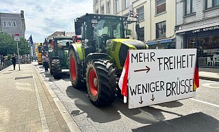 Tausende Landwirte protestierten gegen die Agrarpolitik der Europäischen Union. - Stella Venohr/dpa