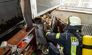 Ein Kühlschrank könnte das Feuer ausgelöst haben. - Feuerwehr Porta/Michael Horst