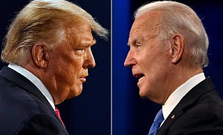 US-Präsident Donald Trump (l.) und sein demokratischer Herausforderer Joe Biden haben unterschiedliche wirtschaftspolitische Ansichten. - AFP