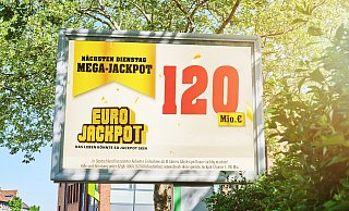 Erstmals in diesem Jahr ist der Eurojackpot auf seine maximale Summe angestiegen. Um 120 Millionen Euro geht es am kommenden Dienstag (6. Mai) für die Spielteilnehmer aus 19 europäischen Ländern. - © Schlag & Roy GmbH