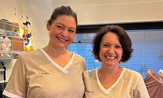 Die beiden Kinderärztinnen Carolin Sperlich (l.) und Christine Wegendt freuen sich auf lange Jahre mit ihren kleinen Patientinnen und Patienten. - privat