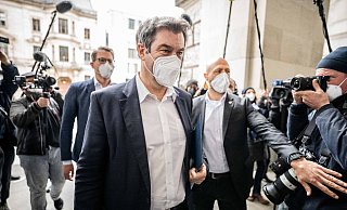 CSU-Vorsitzender Markus Söder kommt zur Sitzung der Unions-Fraktion in den Bundestag. - Foto: Michael Kappeler/dpa
