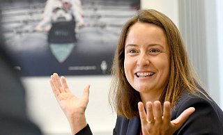 Sie lacht viel und gerne: Anna Katharina Bölling, Landratskandidatin der Christlich Demokratischen Union (CDU). - Jürgen Krüger