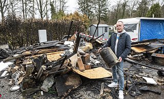 Gas aus einer solchen Gasflasche habe vermutlich das Feuer ausgelöst, vermutet Kai Manheimer. Der Brand habe seine gesamte Habe vernichtet. - Jörg Dieckmann