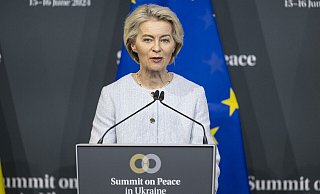 Ursula von der Leyen ist für eine zweite Amtszeit als Präsidentin der EU-Kommission nominiert. - Alessandro Della Valle/KEYSTONE/EDA/POOL/dpa