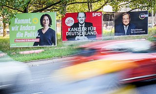 Wer wird neue(r) Kanzlerin oder Kanzler: Annalena Baerbock (Grüne), Olaf Scholz (SPD) oder Armin Laschet (Union)?. - Foto: Kay Nietfeld/dpa