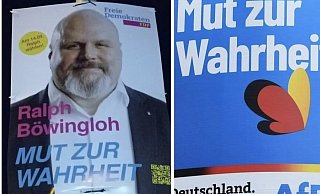 Die Collage, die der Stadtverband der Linken in Rietberg in den Sozialen Medien verbreitet. Sie kritisiert, dass die FDP einen alten Wahlslogan der AfD benutzt. - Die Linke Rietberg Die Collage, die der Stadtverband der Linken in Rietberg in den Sozialen Medien verbreitet. Sie kritisiert, dass die FDP einen alten Wahlslogan der AfD benutzt. - Die Linke Rietberg