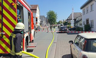 In Gütersloh an der Friedrichsdorfer Straße wurde eine Gasleitung beschädigt. - Thorsten Heß