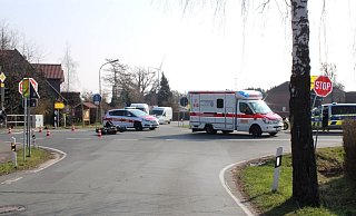 Die flüchtige Autofahrerin querte vom Brückenweg kommend die Bundesstraße. - Polizei Minden-Lübbecke