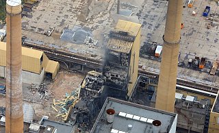 Zerstörerisches Feuer: Von oben lässt sich sehen, wie die Flammen gewütet haben. - Edwin Dodd