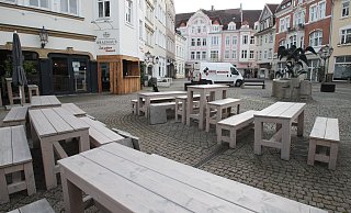 Der Gänsemarkt mit dem im vergangenen Sommer eröffneten Brauhaus. - Peter Steinert